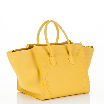 Celine Supple Calfskin Medium Phantom Luggage Sun Yellow 3 of 7