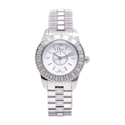 Christian Dior Stainless Steel Diamond Sapphire 29mm Christal Quartz Watch White 1 of 8