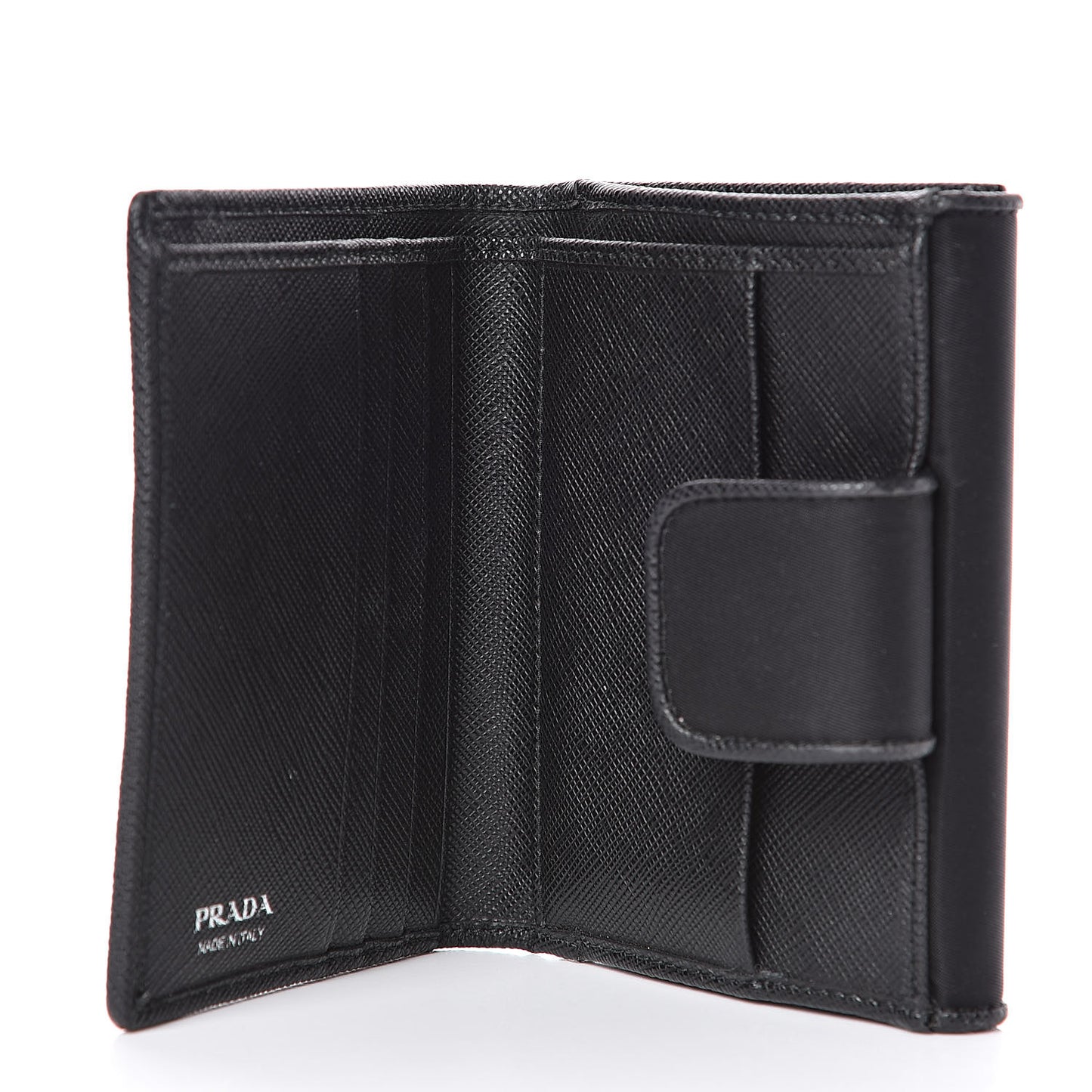 Tessuto Nylon Vela Saffiano Wallet Black