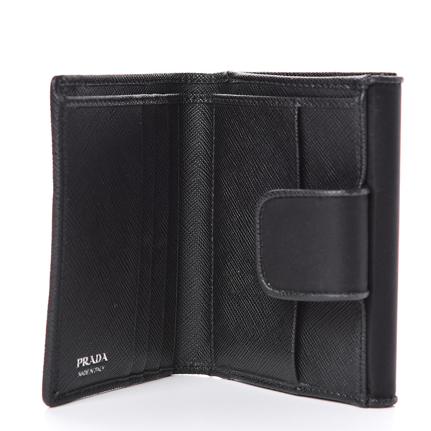 Prada Tessuto Nylon Vela Saffiano Wallet Black 5 of 11
