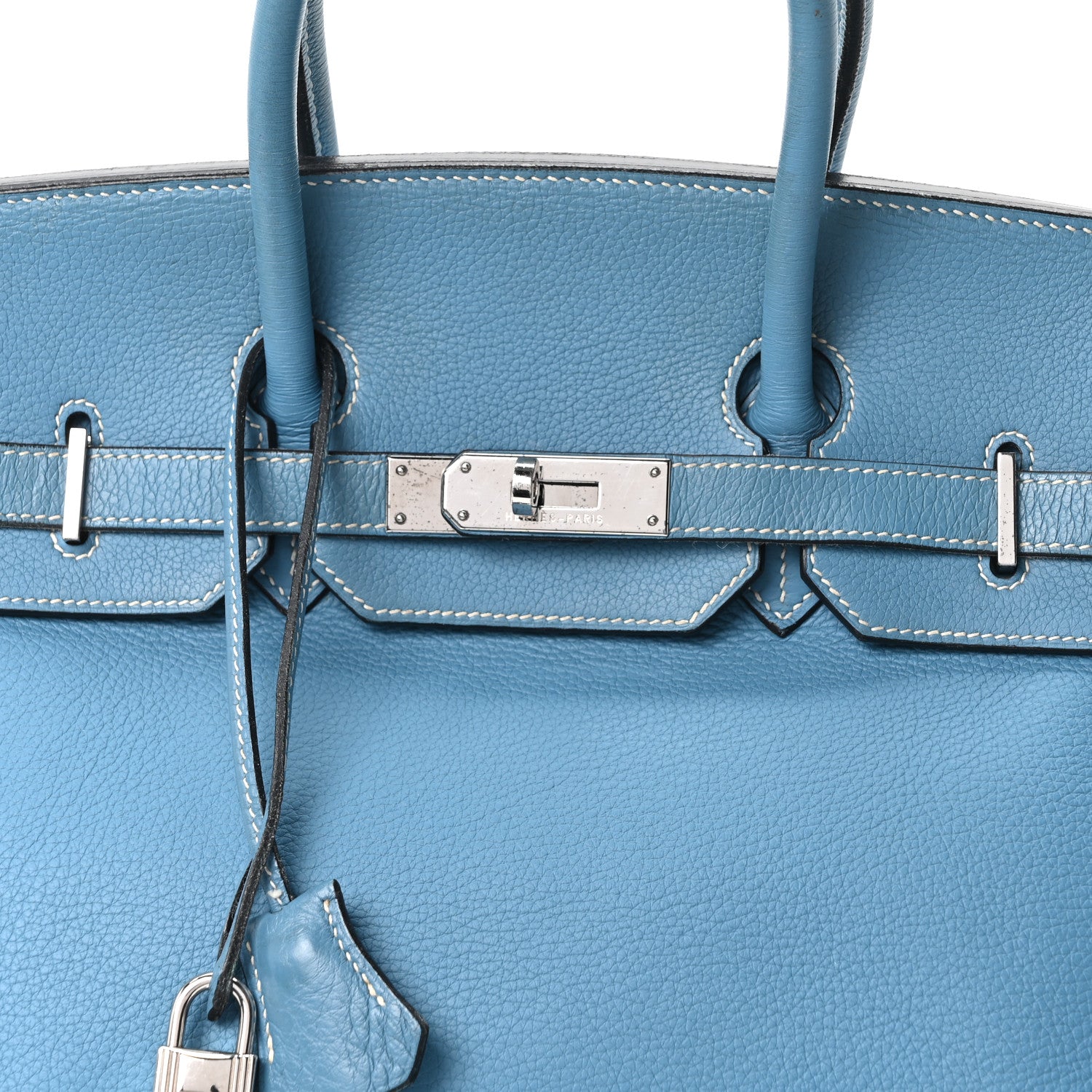 Hermes Taurillon Clemence BIRKIN 35 Blue Jean 8 of 10