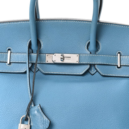 Hermes Taurillon Clemence BIRKIN 35 Blue Jean 8 of 10