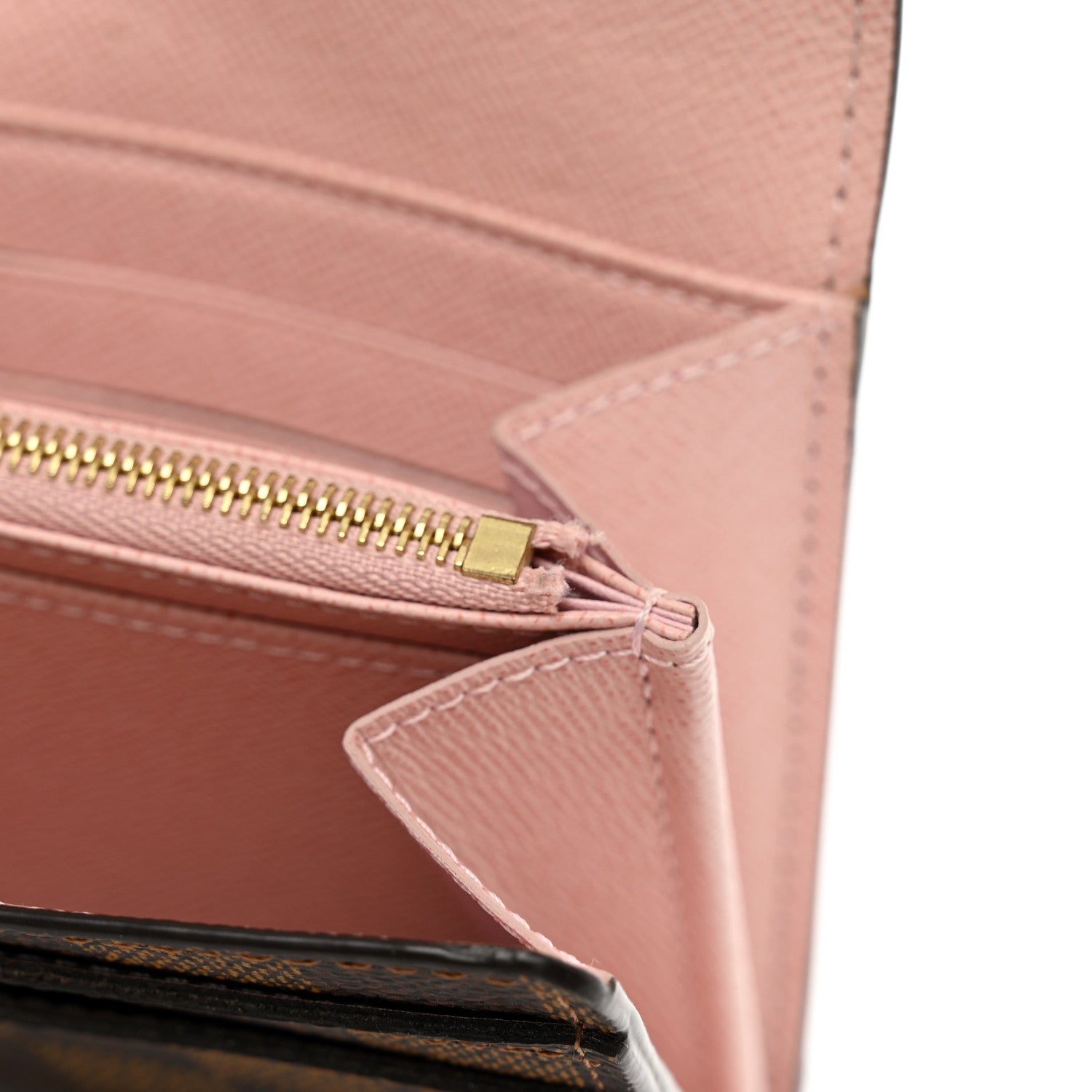 Louis Vuitton Damier Ebene Sarah Wallet NM Rose Ballerine 9 of 9