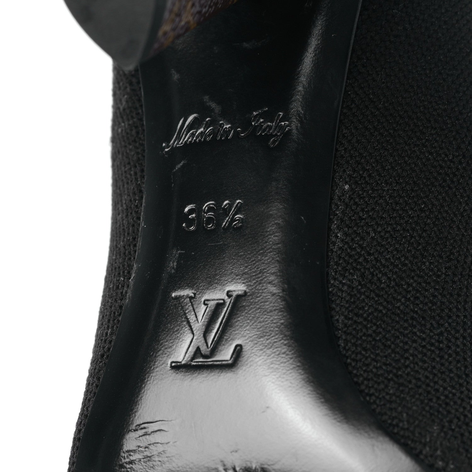 Louis Vuitton Monogram Stretch Fabric Silhouette Ankle Boots 36.5 Black 6 of 6