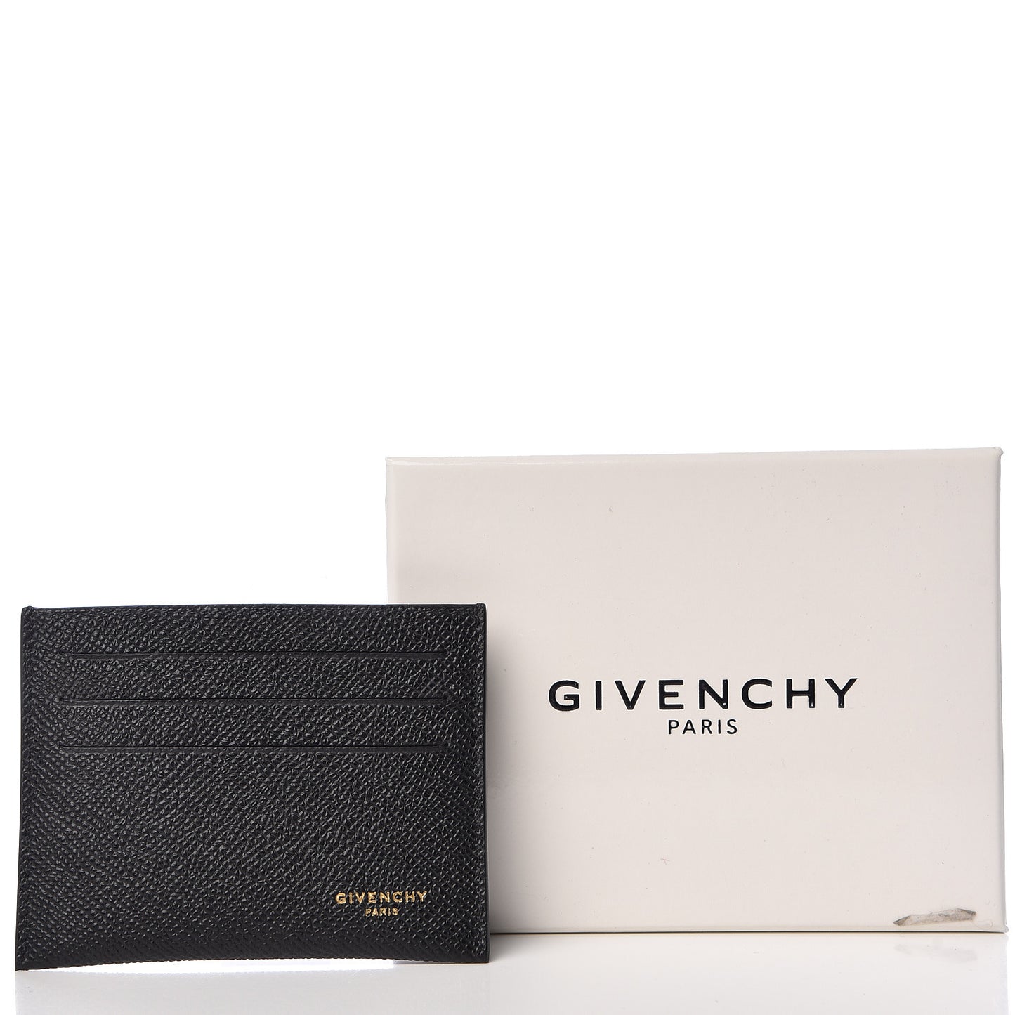 Grained Calfskin Card Holder Black