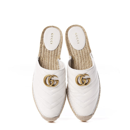 Gucci Nappa Matelasse GG Marmont Espadrille Slippers 38.5 Great White 5 of 9