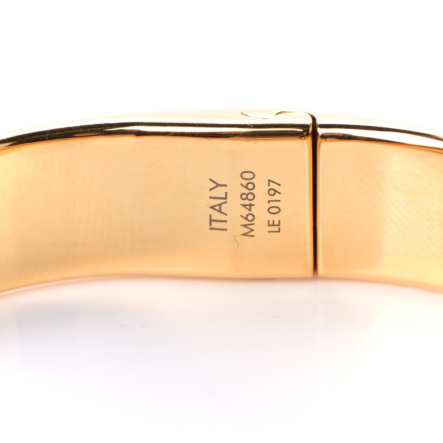 Louis Vuitton Brass Crystal Monogram Nanogram Strass Cuff S Gold 5 of 7