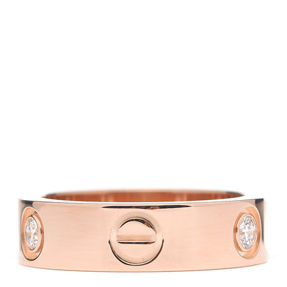 Cartier 18K Pink Gold 3 Diamond 5.5mm LOVE Ring 52 6 3 of 6
