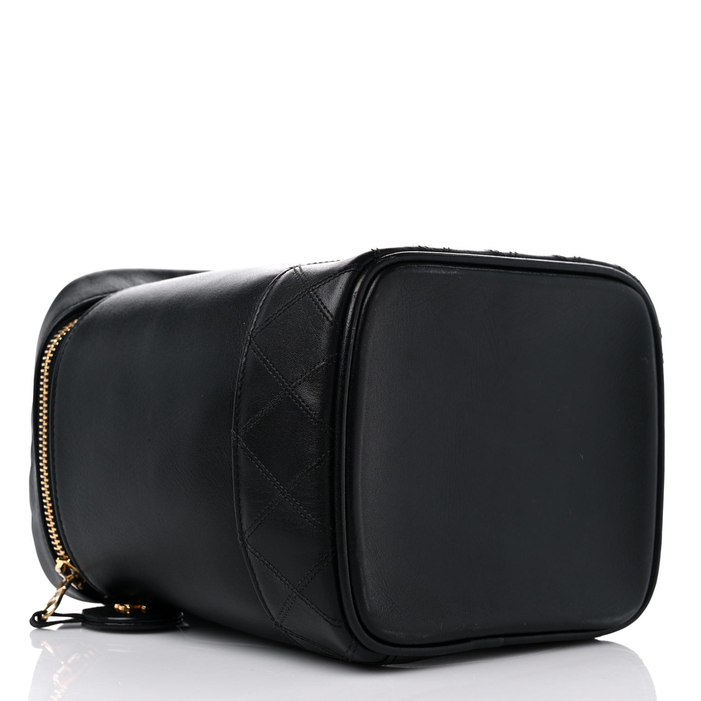 Lambskin Vanity Cosmetic Case Black
