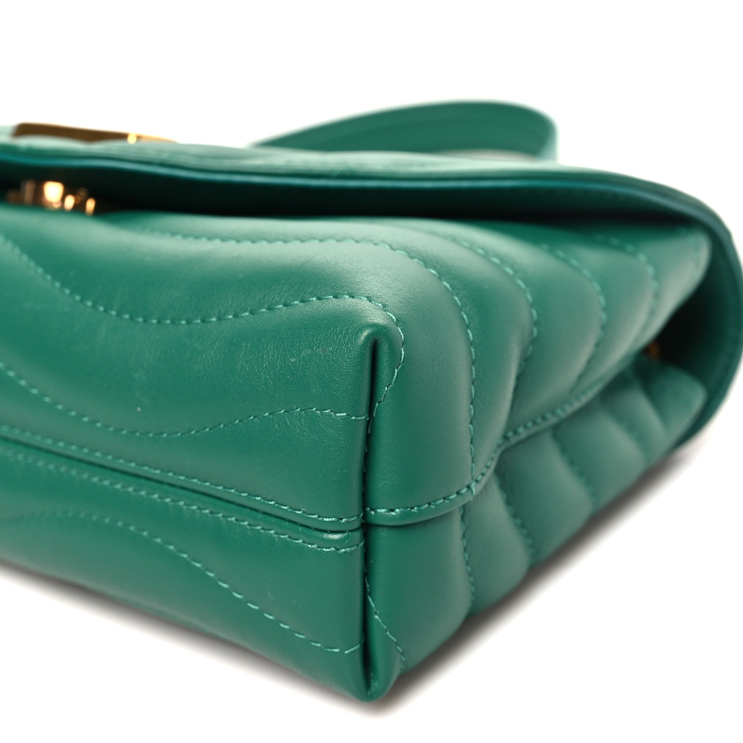 Louis Vuitton Calfskin New Wave Chain Bag MM NM Emerald 9 of 10