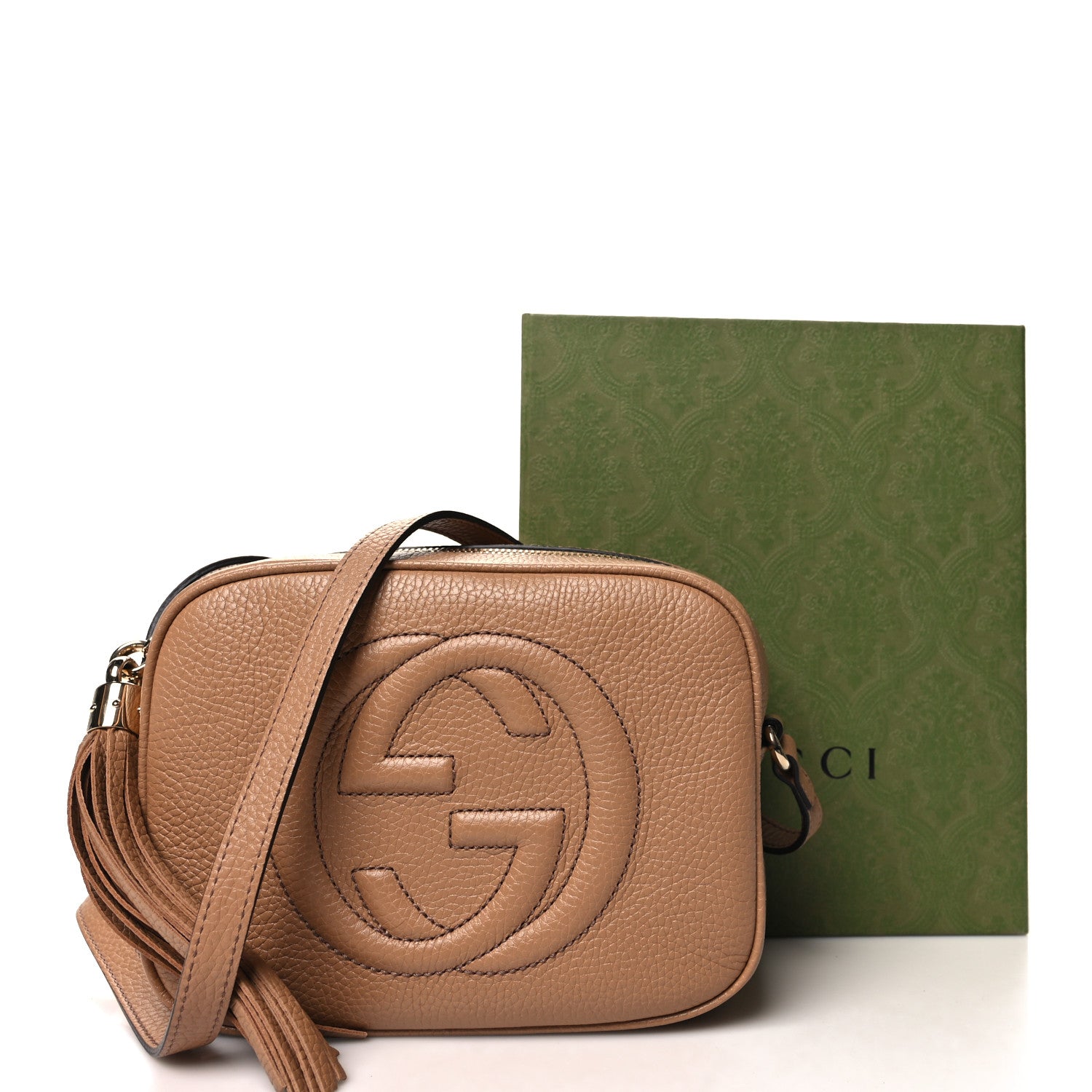 Gucci Pebbled Calfskin Small Soho Disco Bag Camelia 11 of 11