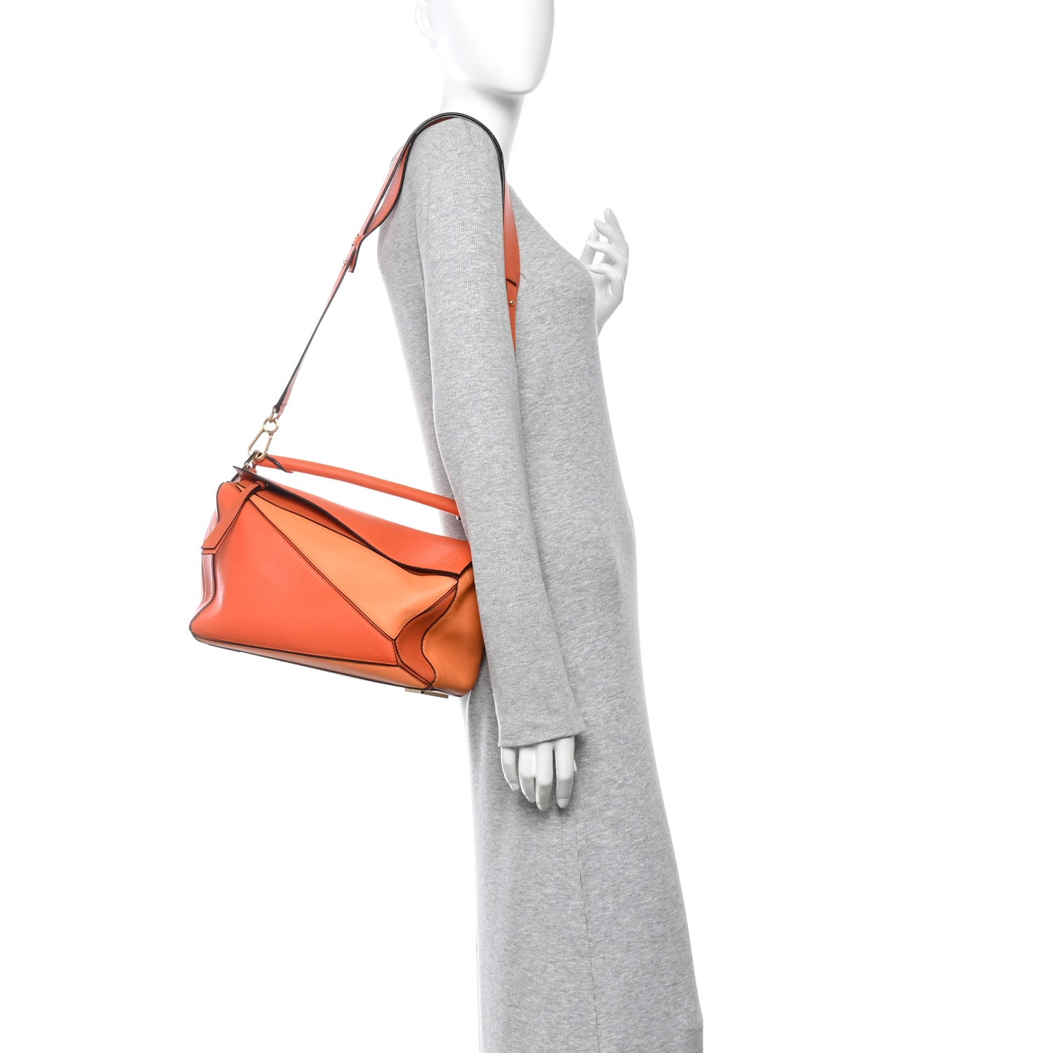 Loewe Calfskin Medium Puzzle Bag Orange Multi 2 of 10