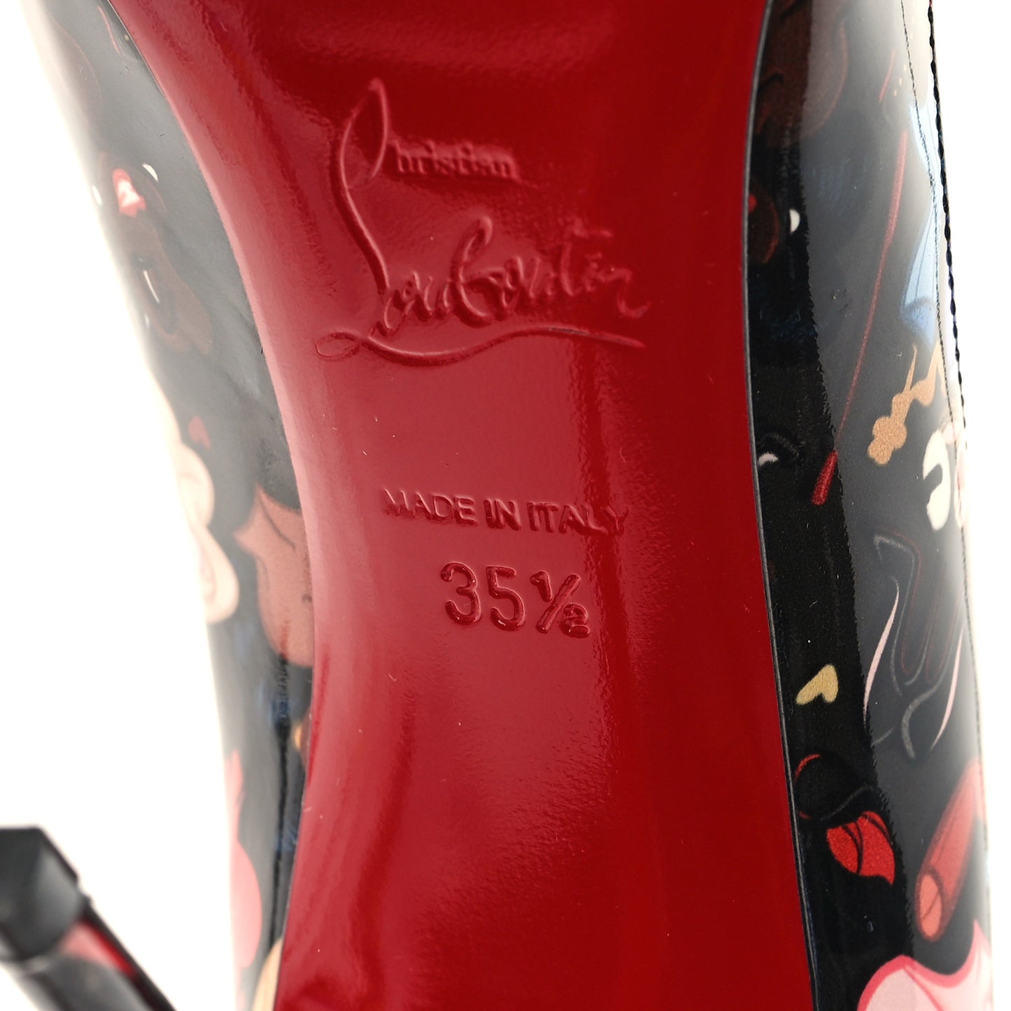 Patent Bored Lin Resille Hot Chick 100 Pumps 35.5 Black Multicolor