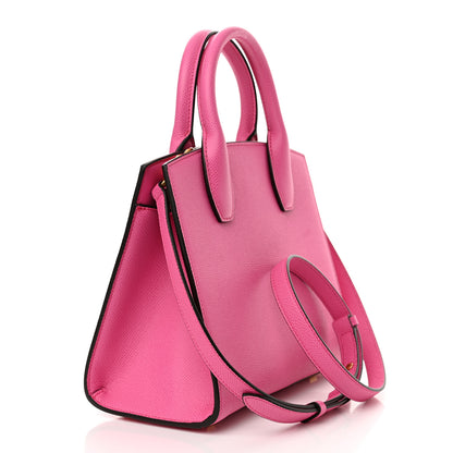 Salvatore Ferragamo Hammered Calfskin Small The Studio Box Bag Hot Pink 3 of 12