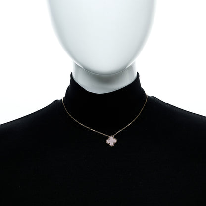 Van Cleef & Arpels 18K Yellow Gold Carnelian Vintage Alhambra Pendant Necklace 2 of 7