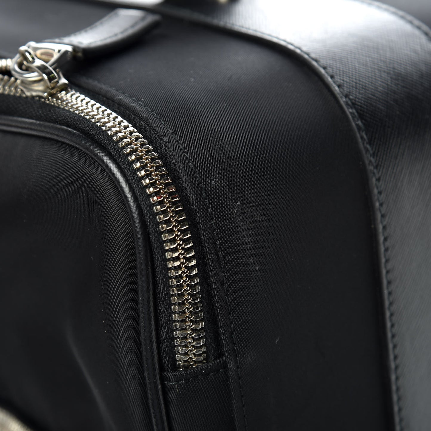 Tessuto Nylon Saffiano Trolley Luggage Black