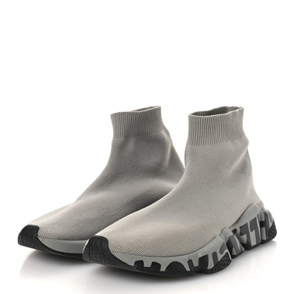 Balenciaga Neoprene Knit Womens Speed Graffiti Sneakers 38 Grey Black 4 of 12