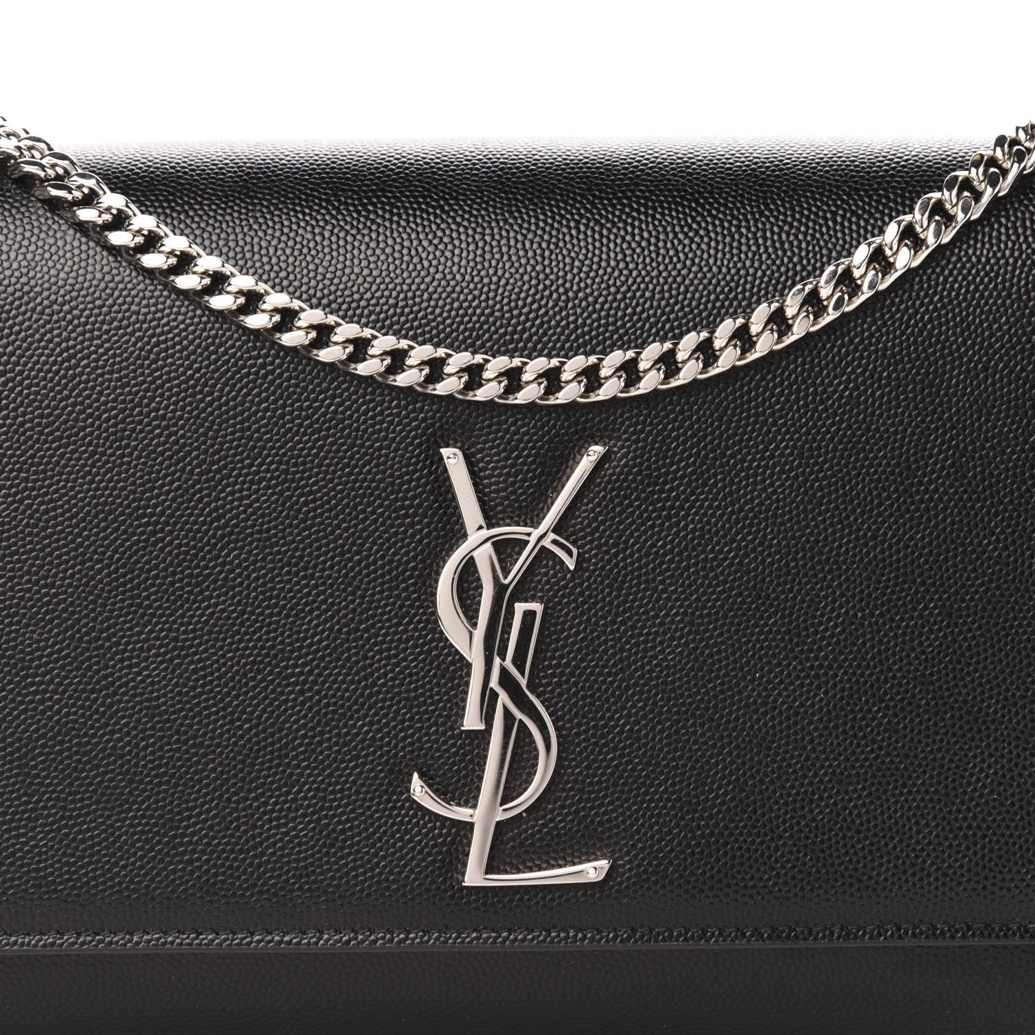 Saint Laurent Grain De Poudre Medium Classic Monogram Kate Satchel Black 10 of 10
