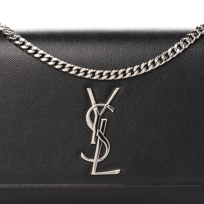 Saint Laurent Grain De Poudre Medium Classic Monogram Kate Satchel Black 10 of 10