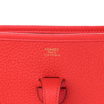 Hermes Taurillon Clemence Evelyne III PM Rouge De Coeur 6 of 11