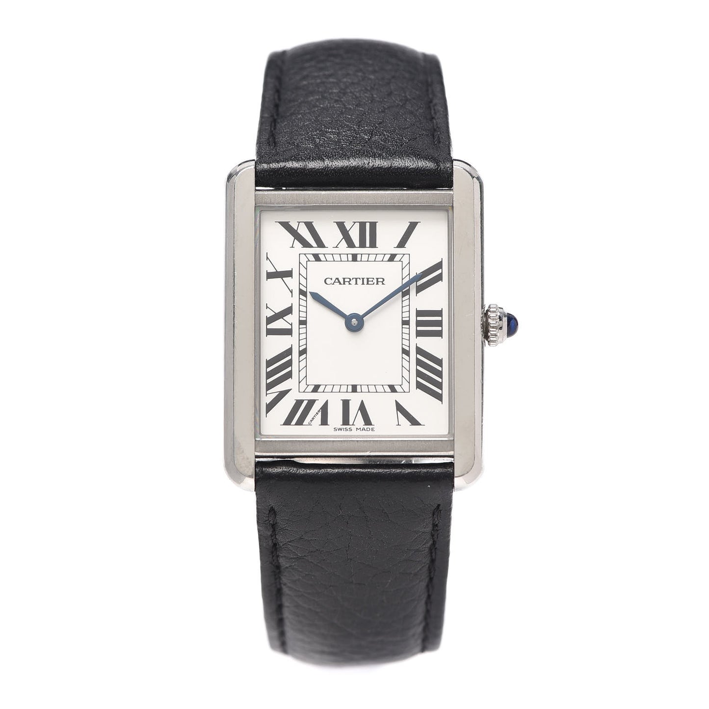 Stainless Steel Calfskin 27mm Tank Solo Quartz Watch