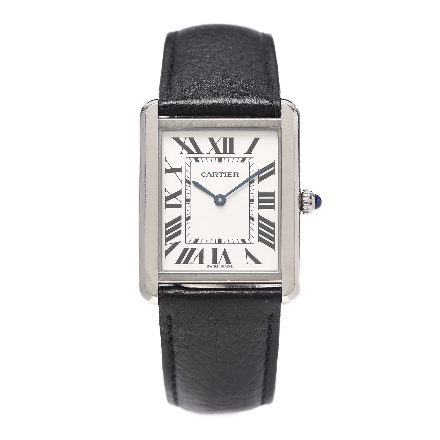 Cartier Stainless Steel Calfskin 27mm Tank Solo Quartz Watch 1 of 5