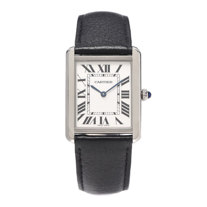 Cartier Stainless Steel Calfskin 27mm Tank Solo Quartz Watch 1 of 5