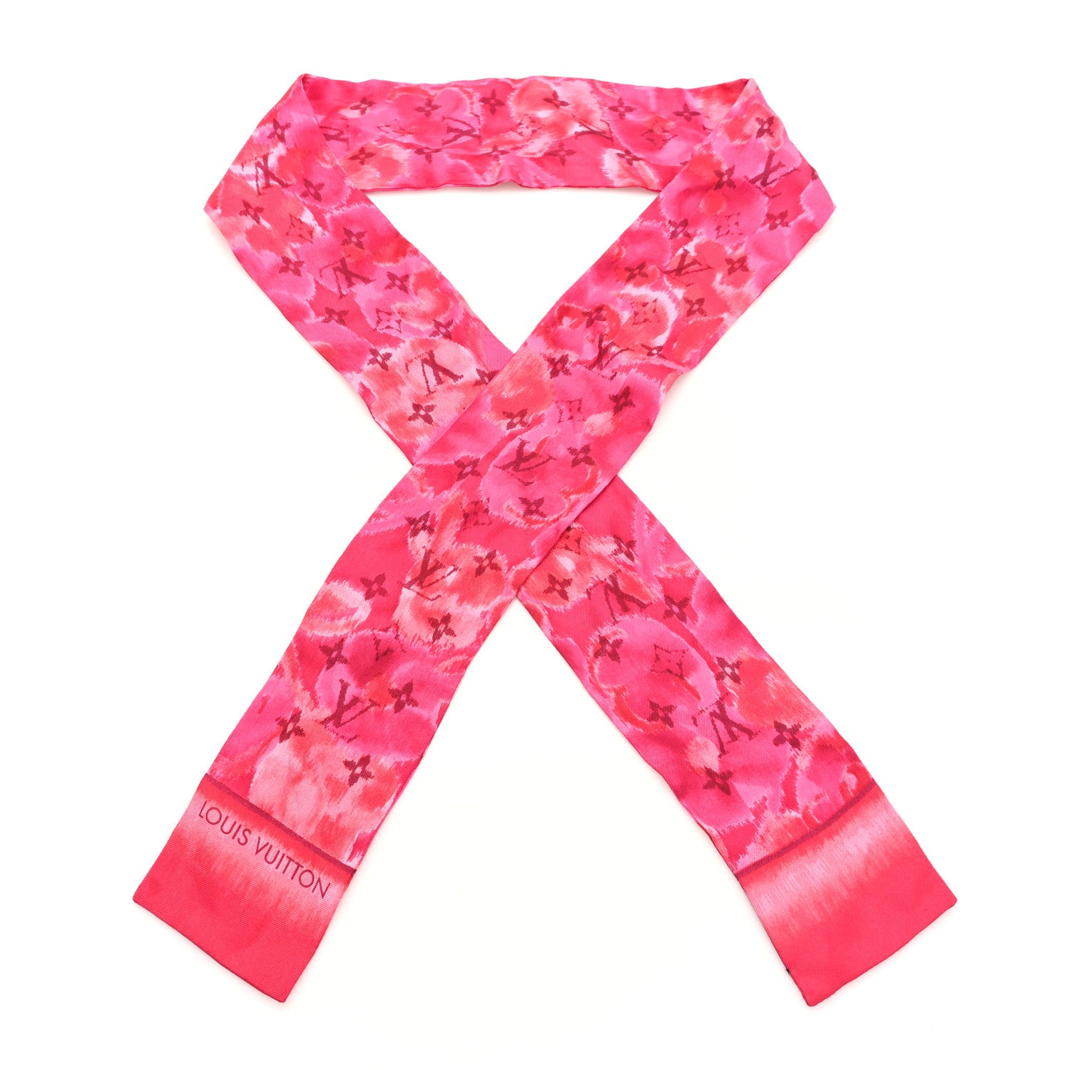Louis Vuitton Silk Monogram Ikat Summer Bandeau Rose Indien 1 of 3