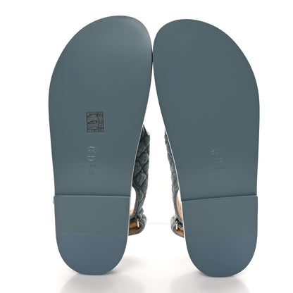 Chanel Denim Quilted Dad Sandals 40 Blue 6 of 10