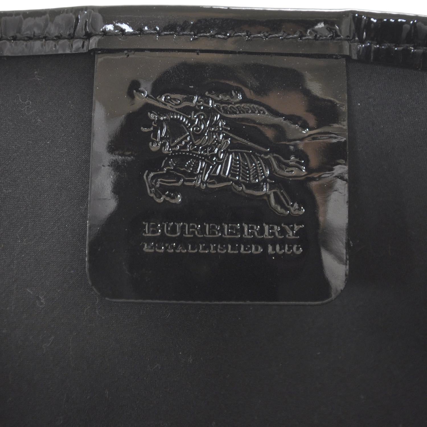 Burberry Patent Trim Nova Check Nickie Tote 7 of 8