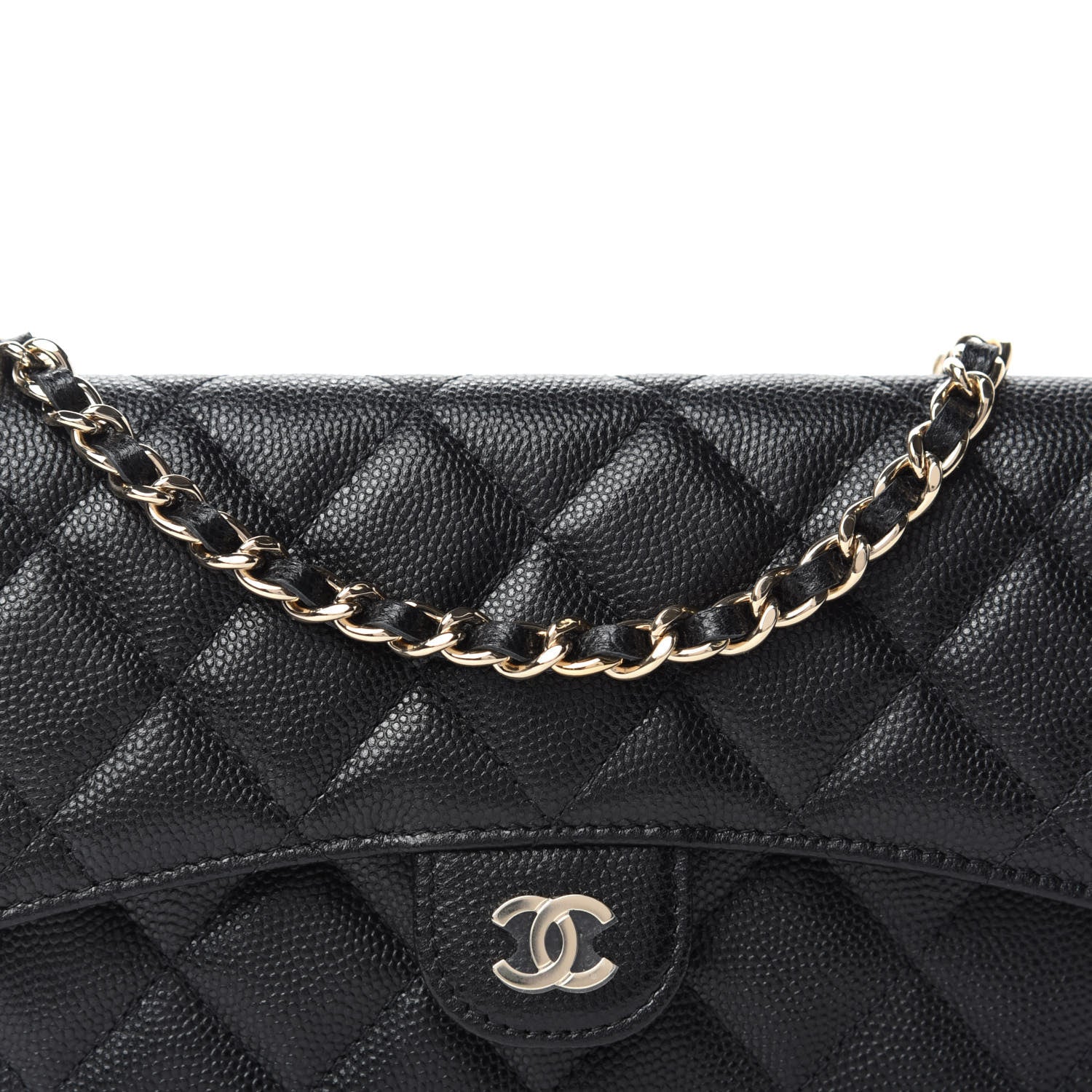 Chanel Caviar Quilted Flap Phone Holder With Chain Black 12 of 13