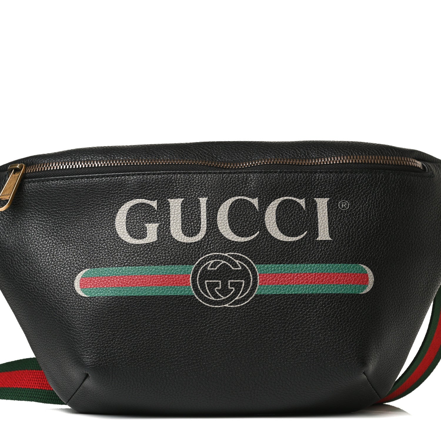 Gucci Grained Calfskin Logo Belt Bag Black 9 of 14