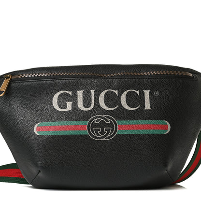 Gucci Grained Calfskin Logo Belt Bag Black 9 of 14