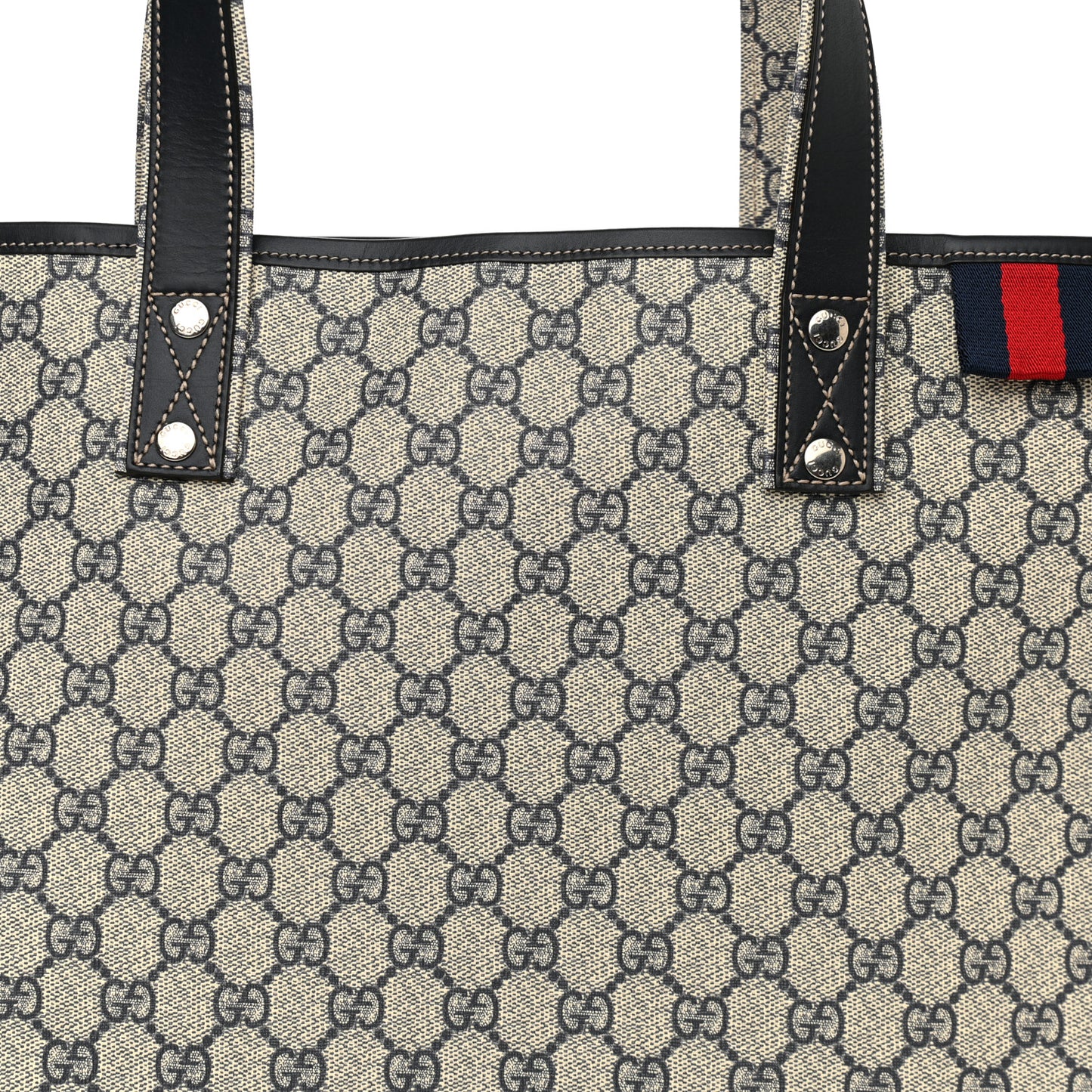 GG Plus Monogram Medium Signature Web Loop Tote Navy