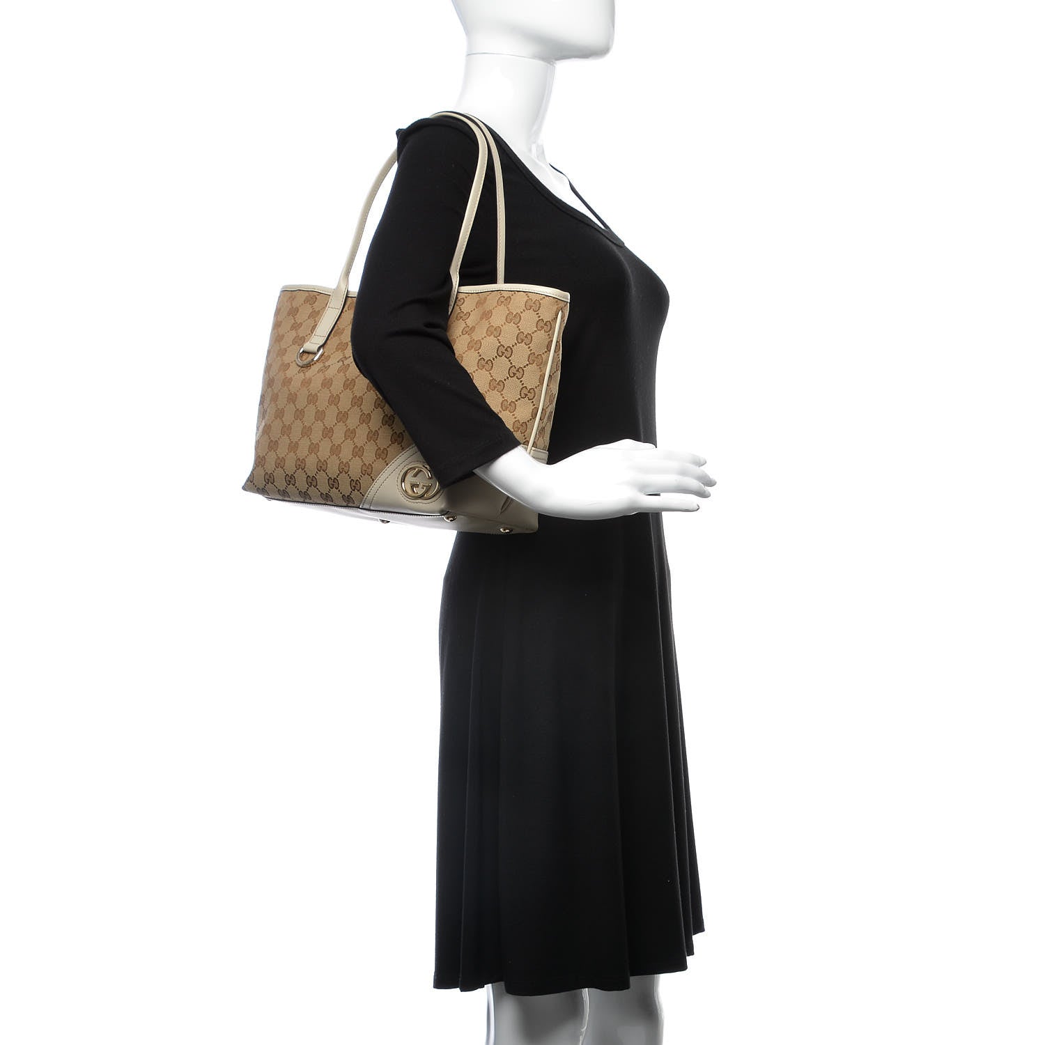 Gucci Monogram Medium New Britt Tote Off White 2 of 7