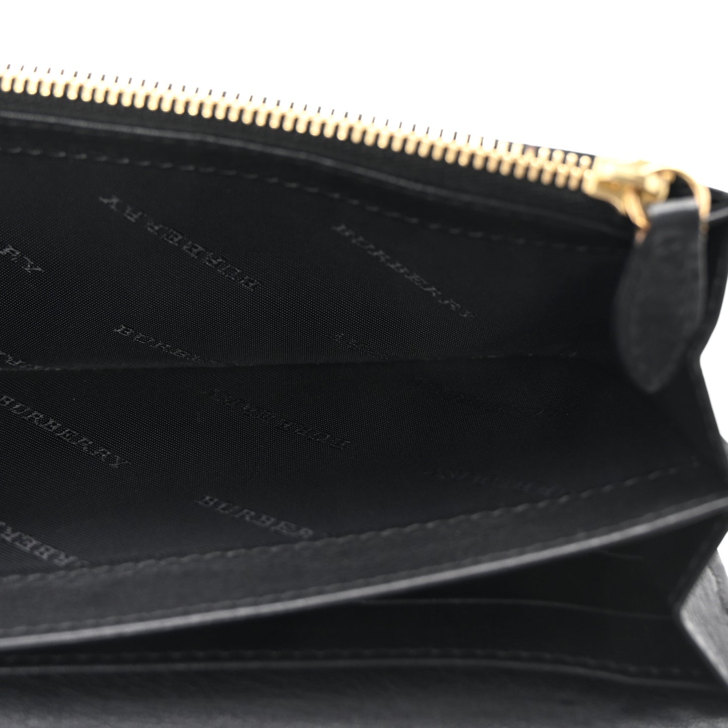 Grainy Calfskin House Check Continental Wallet Black