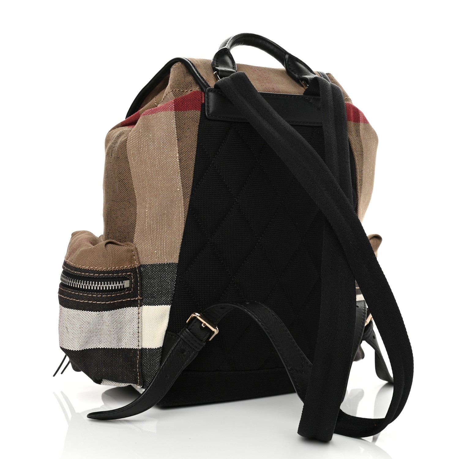 Burberry Canvas Mega Check Medium Rucksack Backpack Black 3 of 11