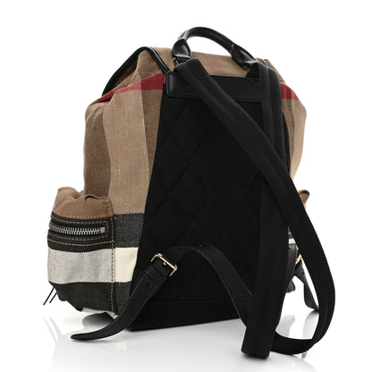 Burberry Canvas Mega Check Medium Rucksack Backpack Black 3 of 11