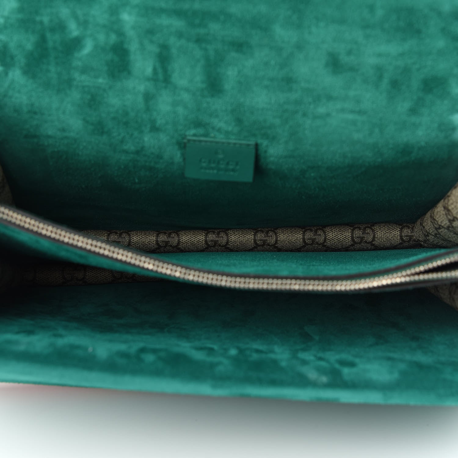 Gucci GG Supreme Monogram Embroidered Medium Dionysus Shoulder Bag Emerald 7 of 9