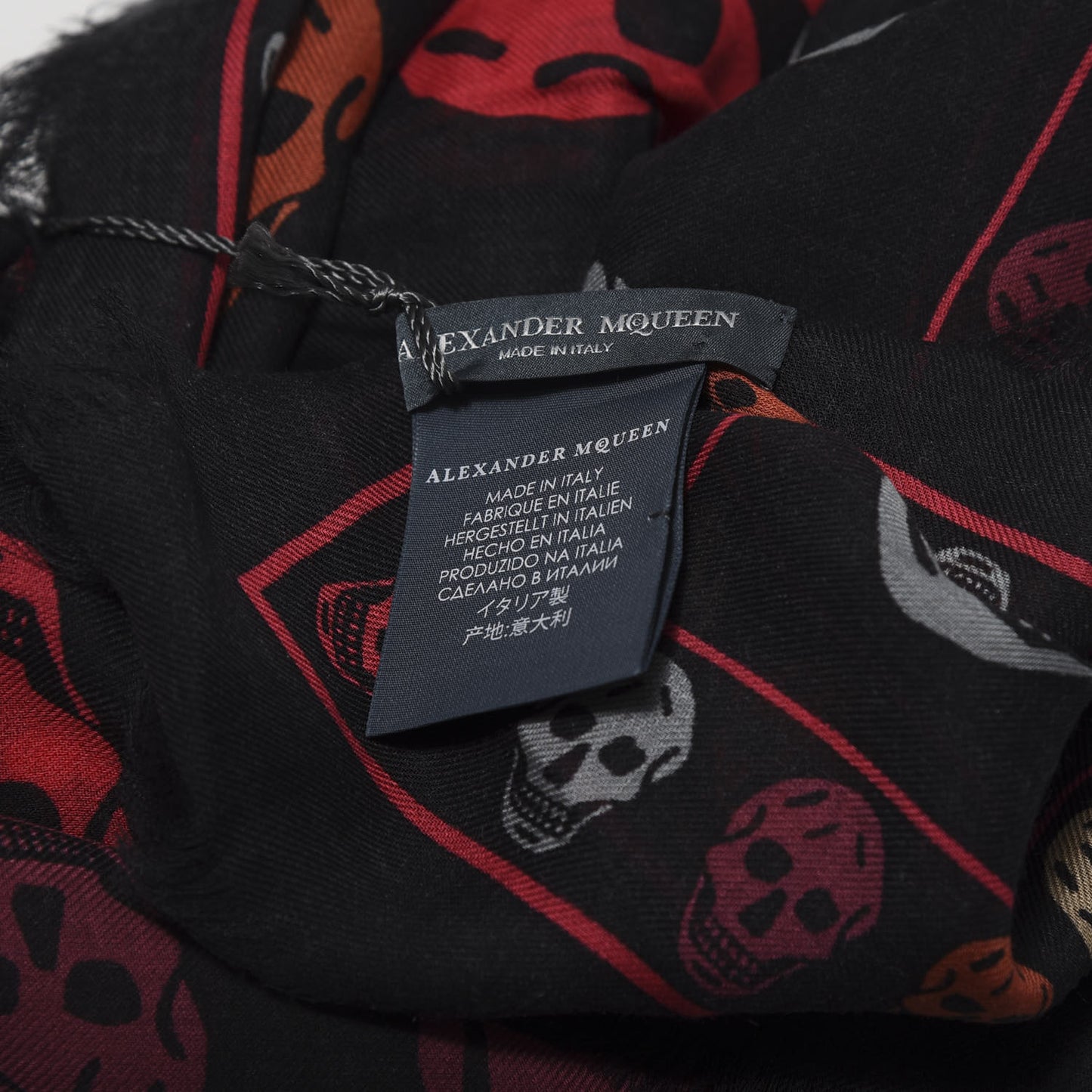 Modal Wool Skull Scarf Black Multicolor