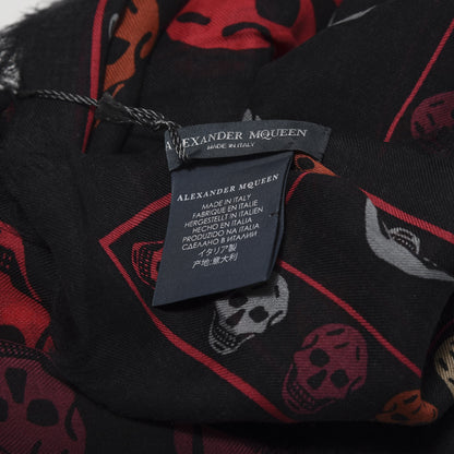 Alexander McQueen Modal Wool Skull Scarf Black Multicolor 3 of 3