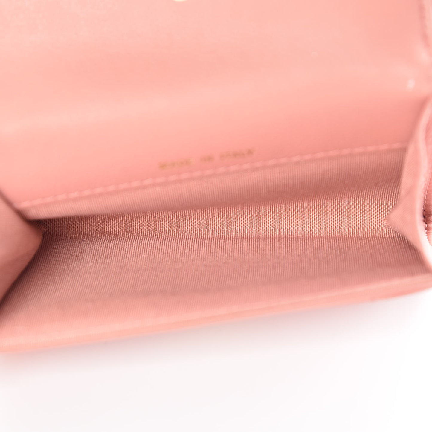 Caviar Quilted Boy Card Holder Wallet Powder Pink