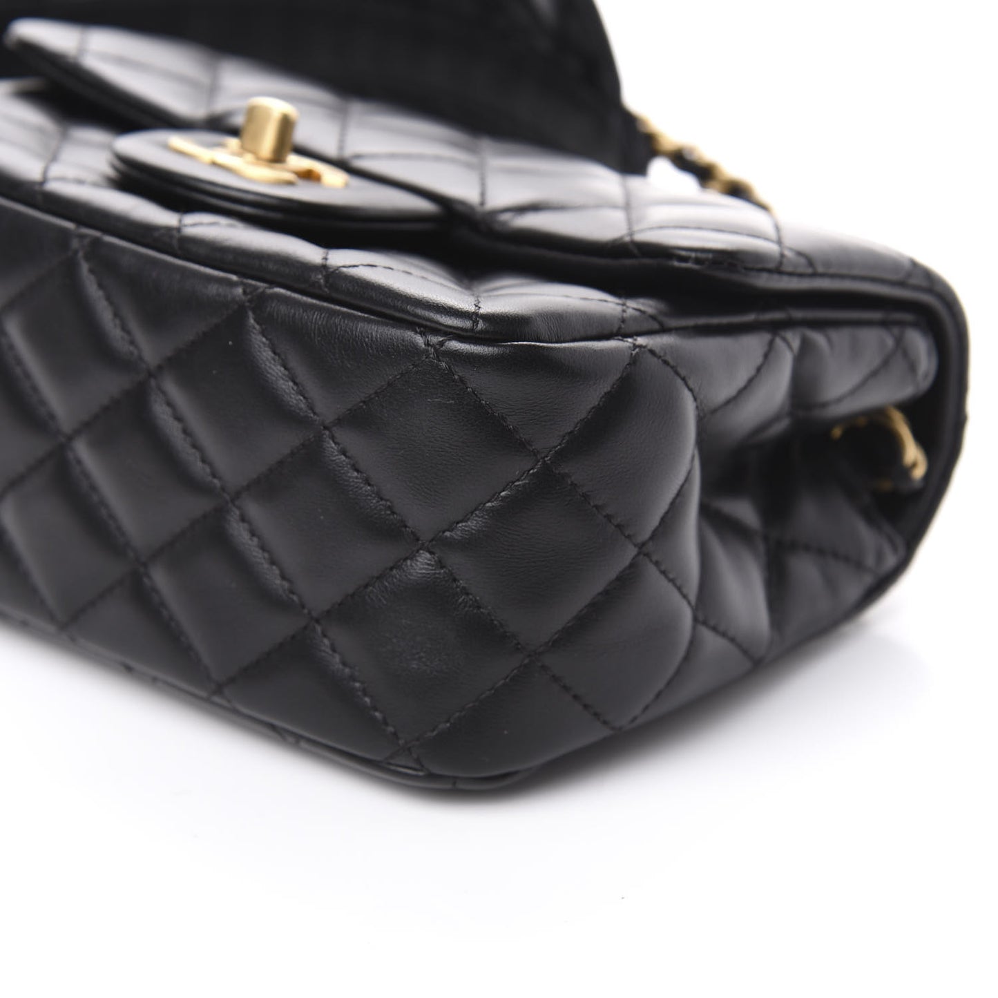 Lambskin Quilted Mini Romance Square Flap Black