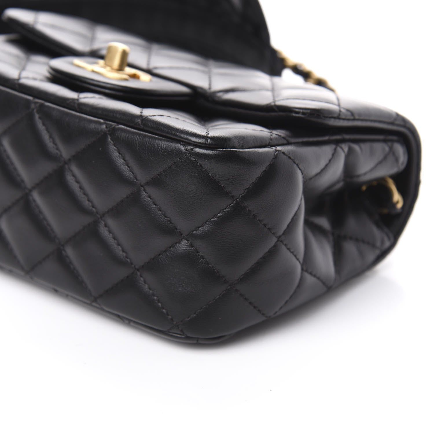 Chanel Lambskin Quilted Mini Romance Square Flap Black 10 of 12