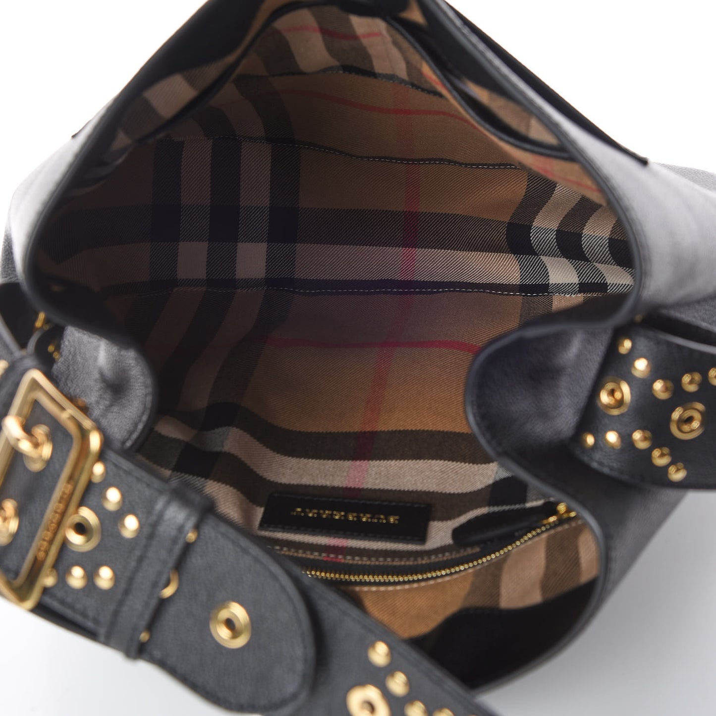 Soft Grainy Calfskin Studded Small Elmstone Hobo Black
