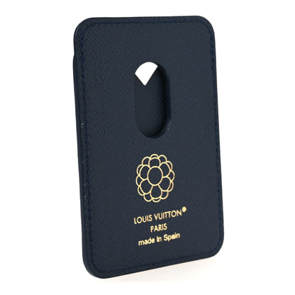 Louis Vuitton Monogram Heritage Magnetic Card Holder Blue Stripes 3 of 6