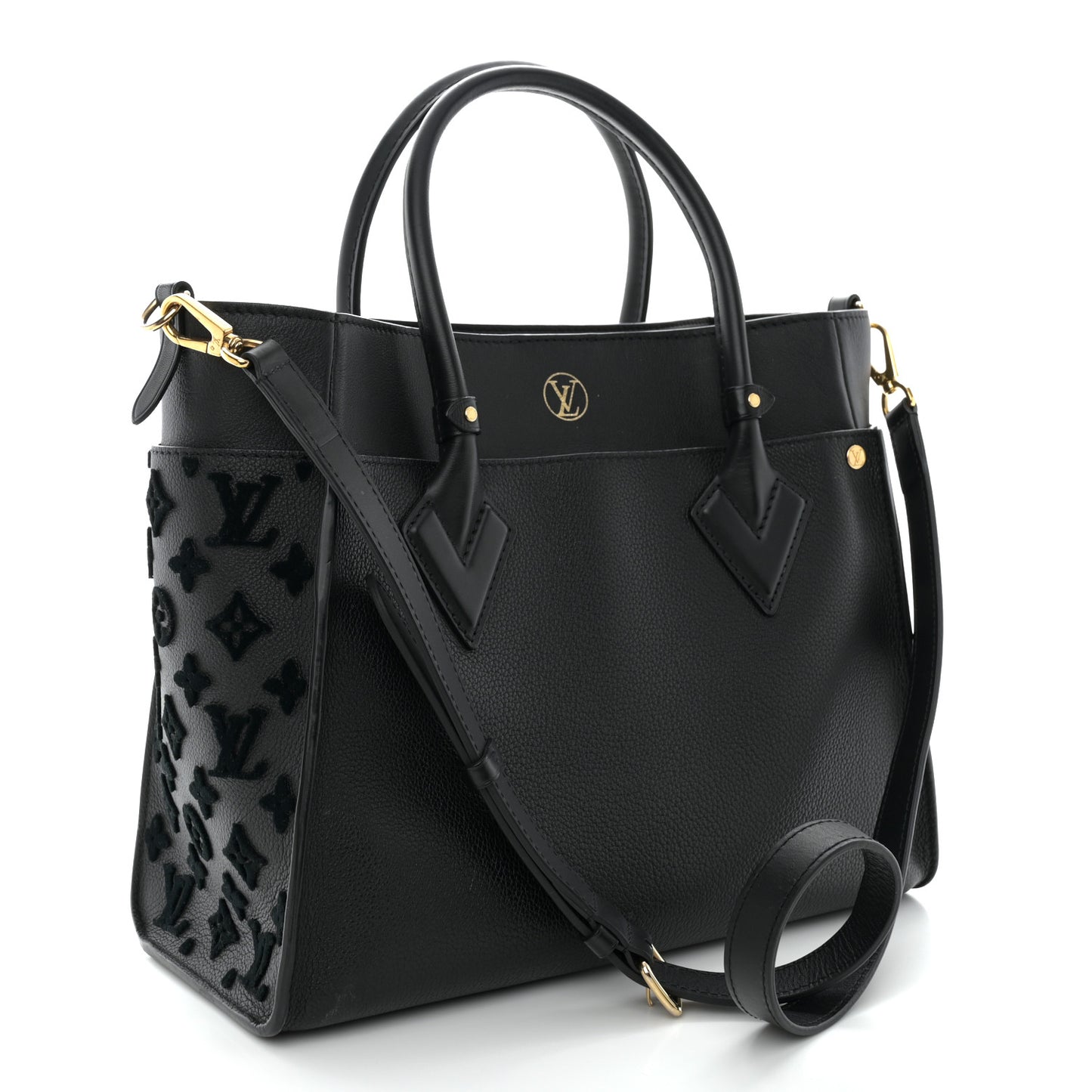Calfskin Monogram Tufting On My Side Black