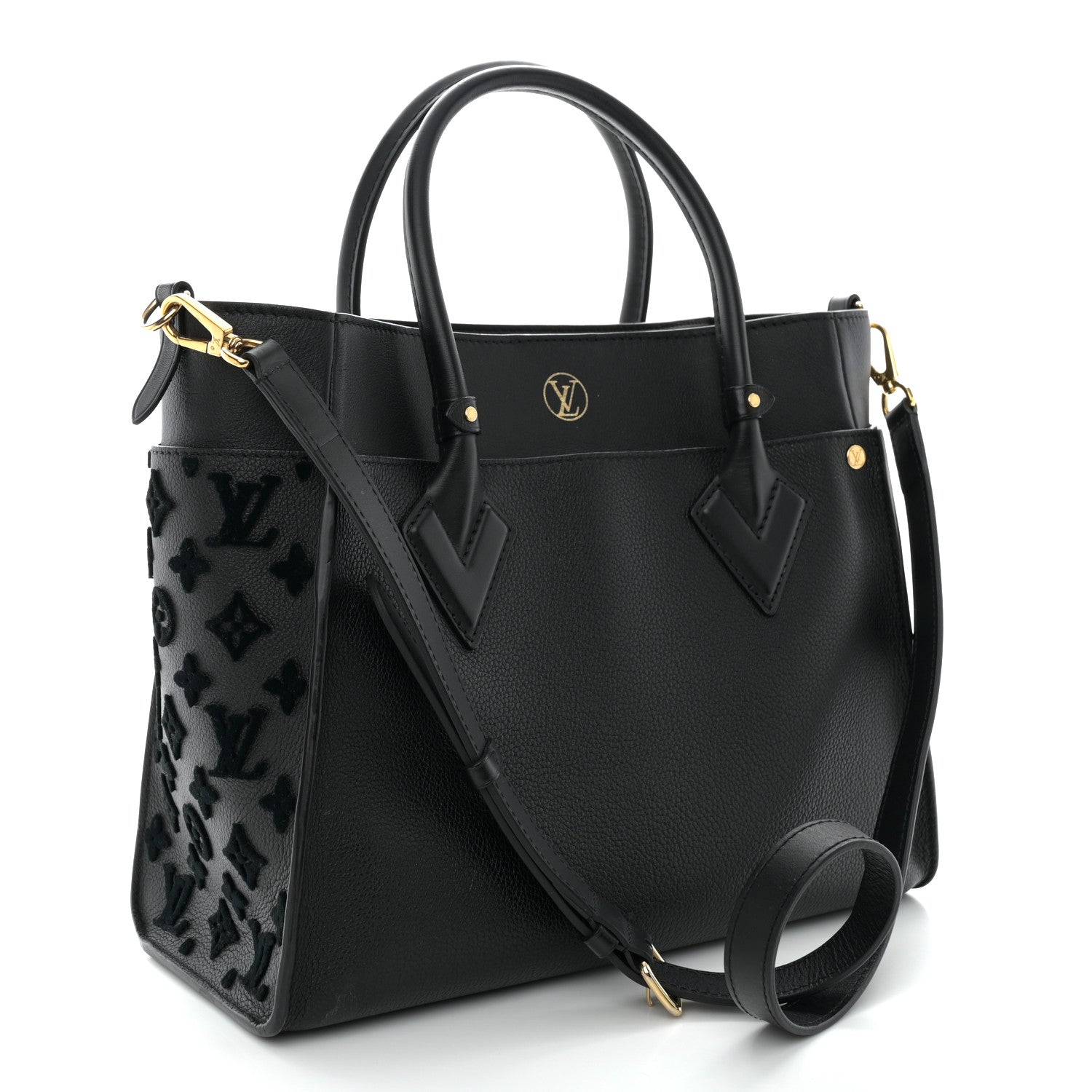 Louis Vuitton Calfskin Monogram Tufting On My Side Black 3 of 10