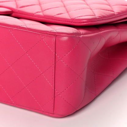 Chanel Lambskin Quilted Maxi Double Flap Dark Pink 8 of 10