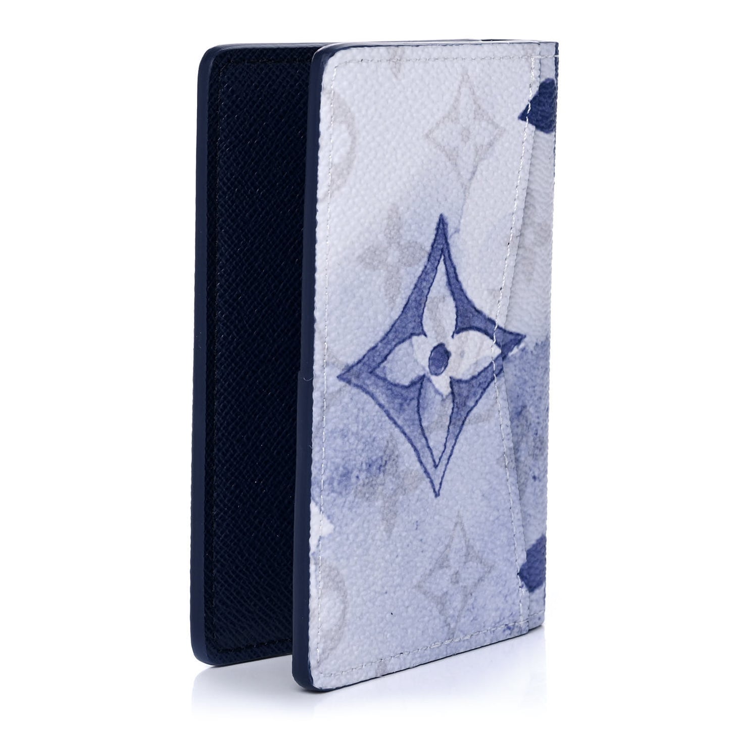 Monogram Watercolor Pocket Organizer Blue